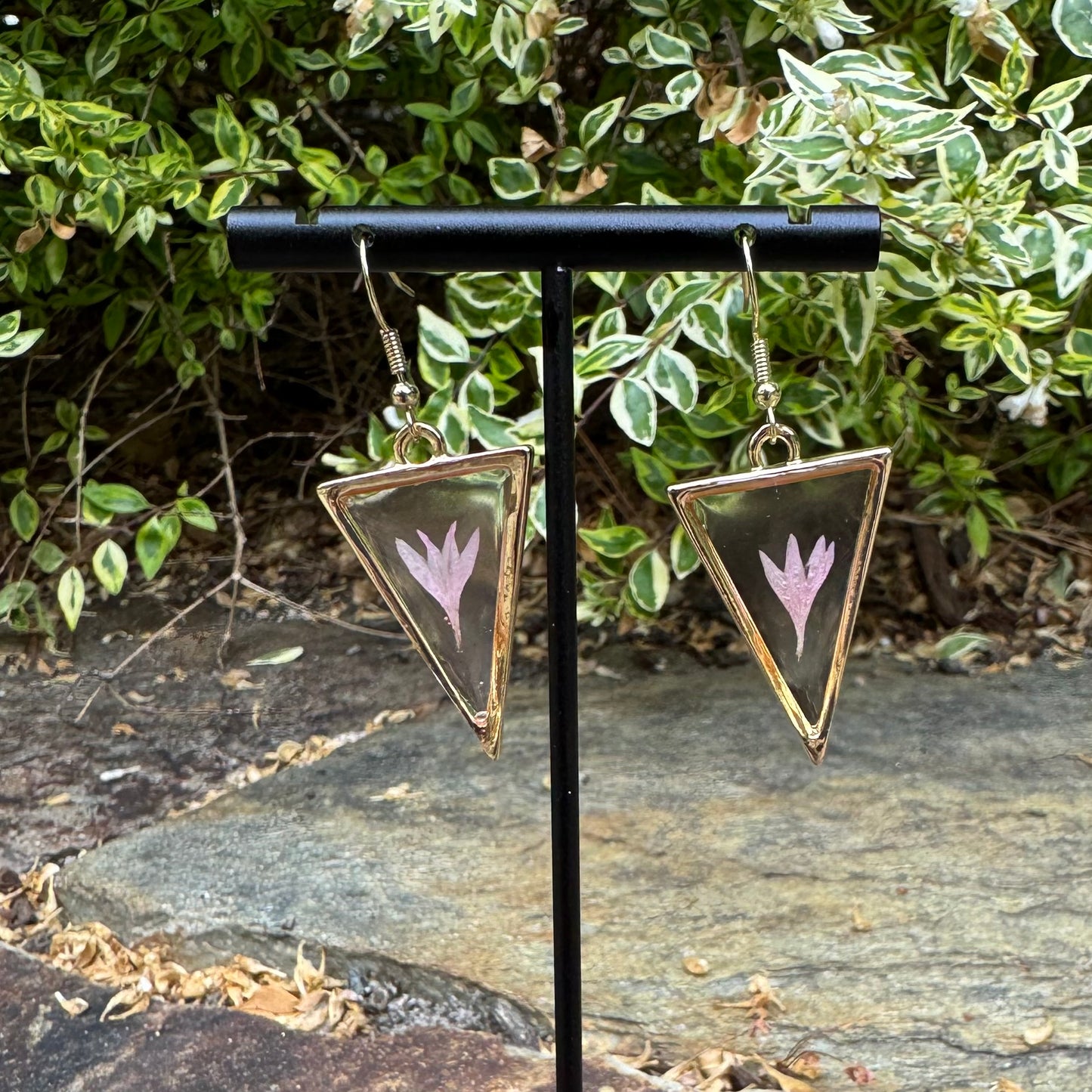 Pale pink cornflower triangles