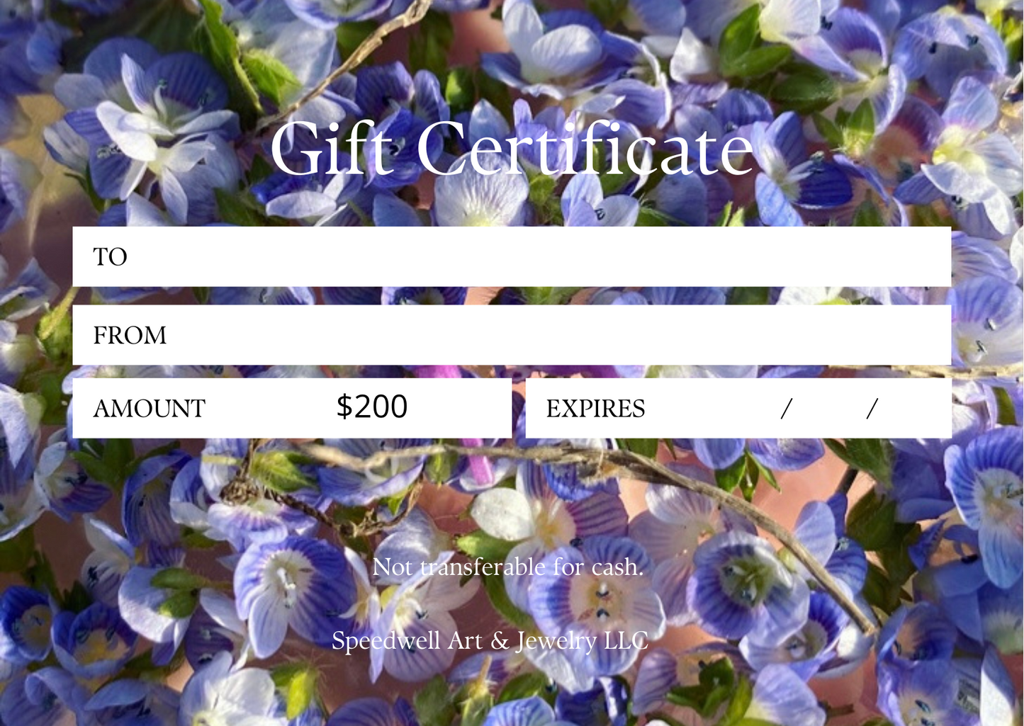 Speedwell Jewelry E-Gift Card