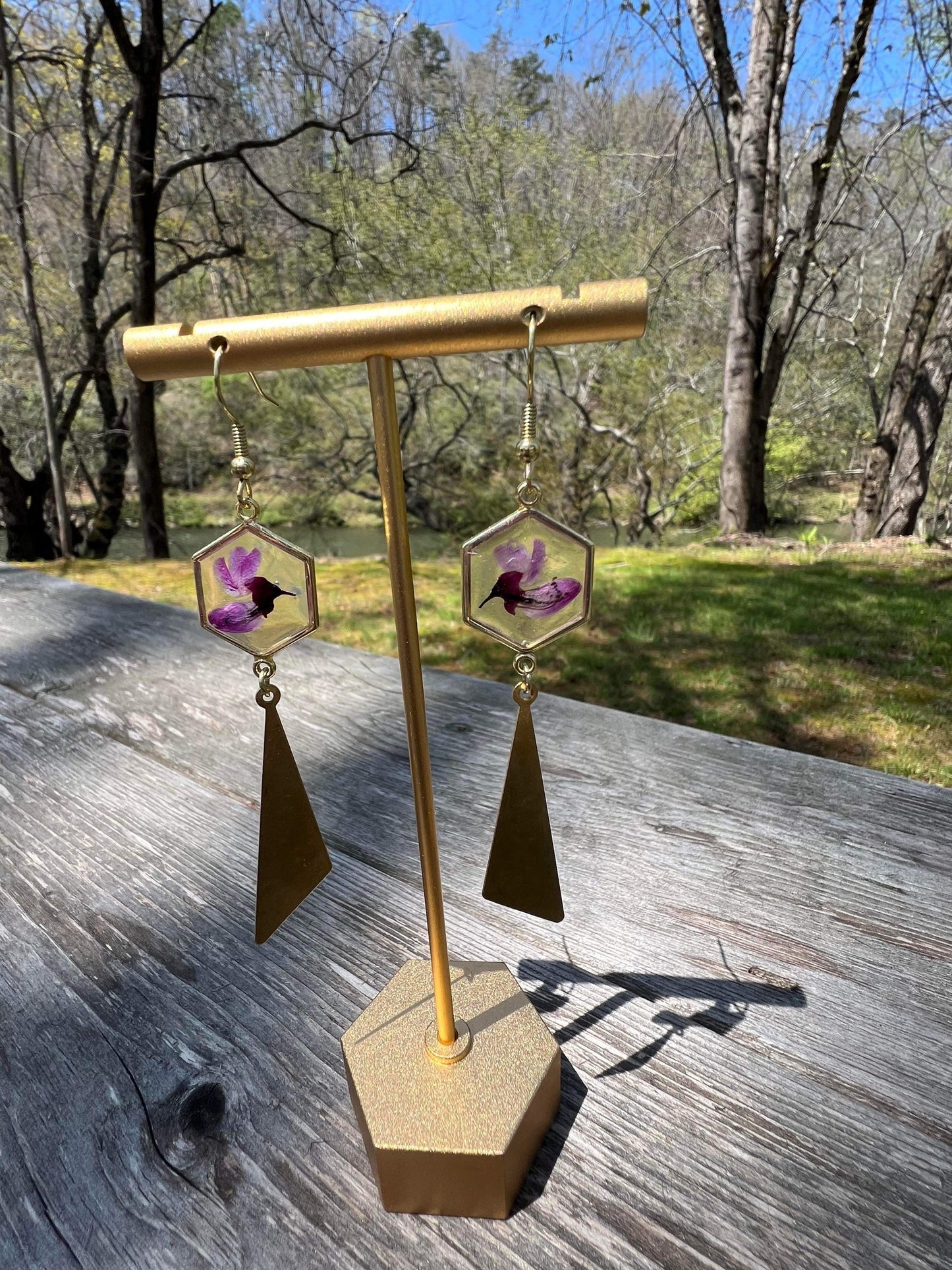 Honeycomb Redbud Earrings