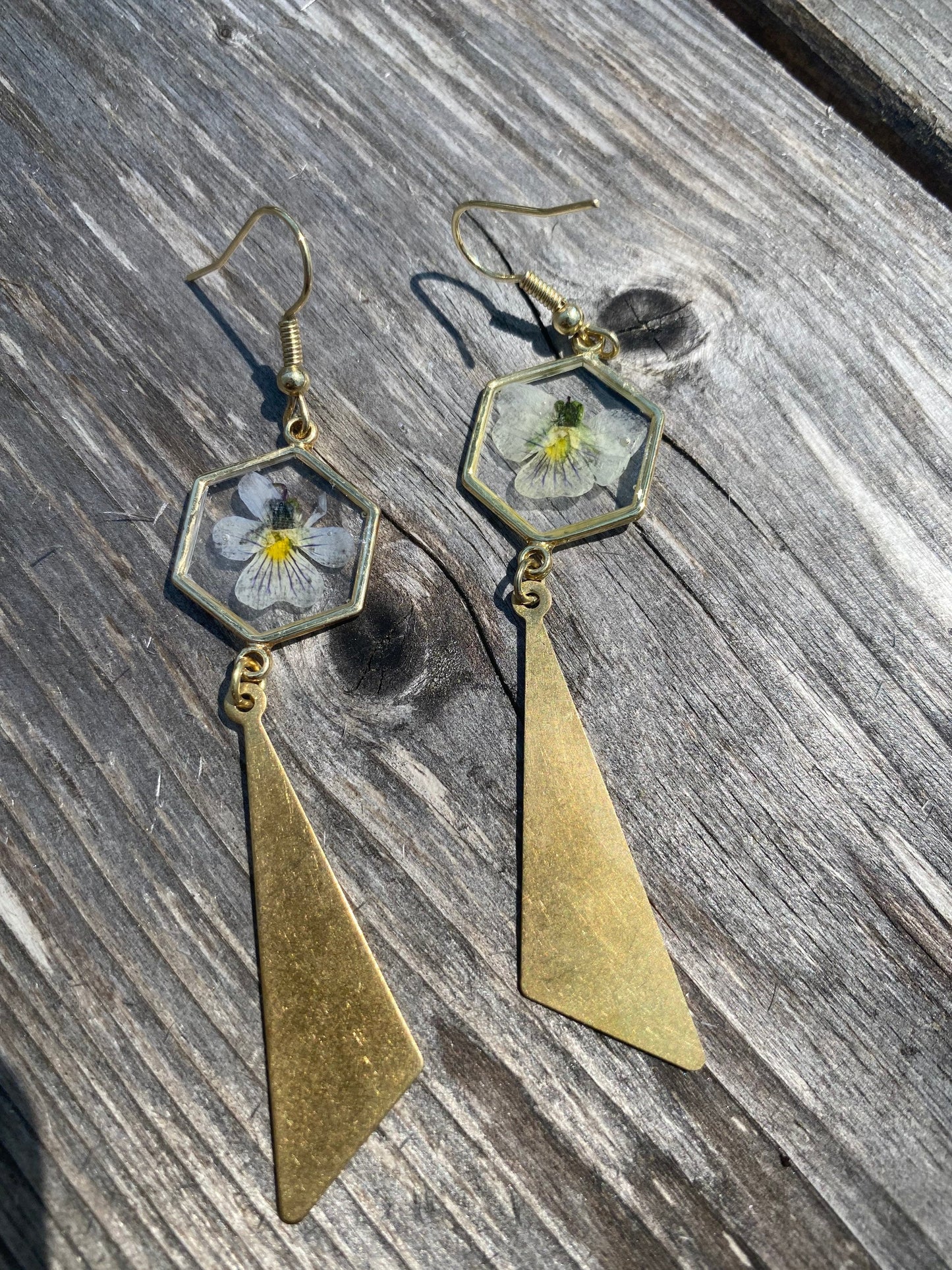 Honeycomb Field Pansy Earrings