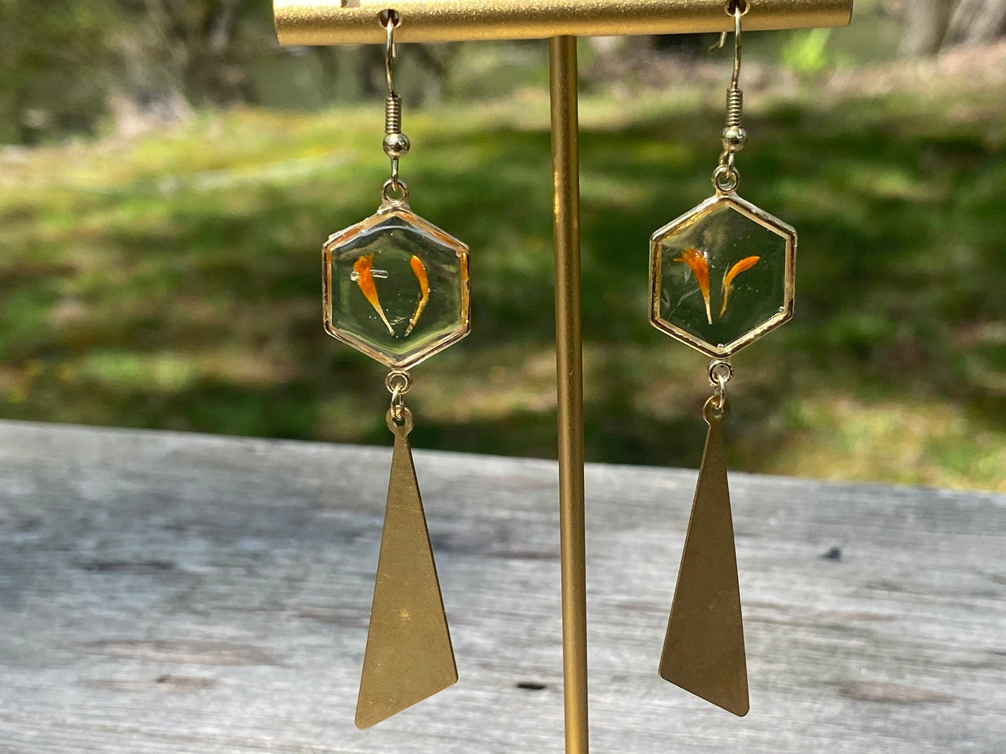 Honeycomb Marigold Earrings