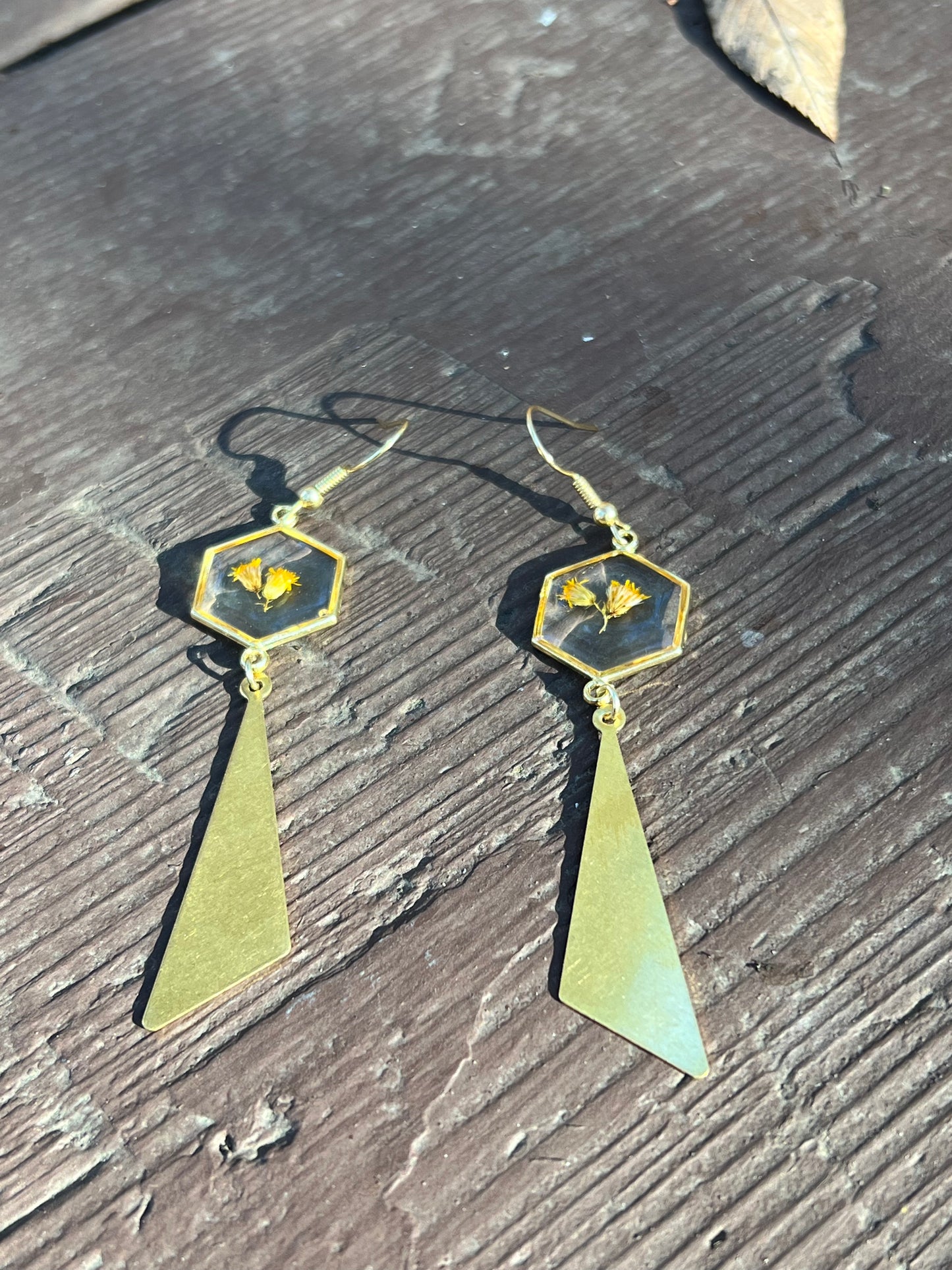 Honeycomb Goldenrod Earrings