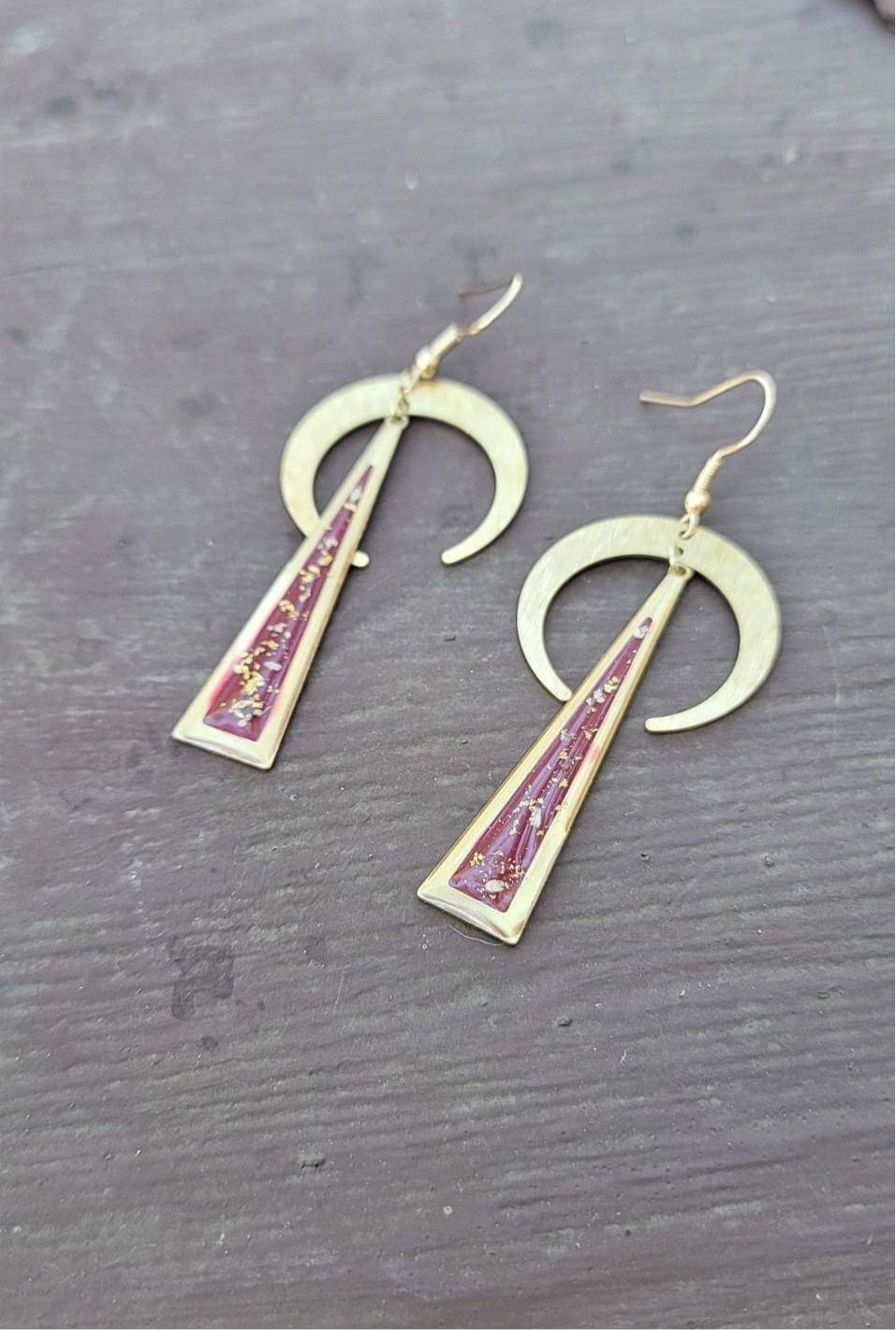 Red Crescent Earrings