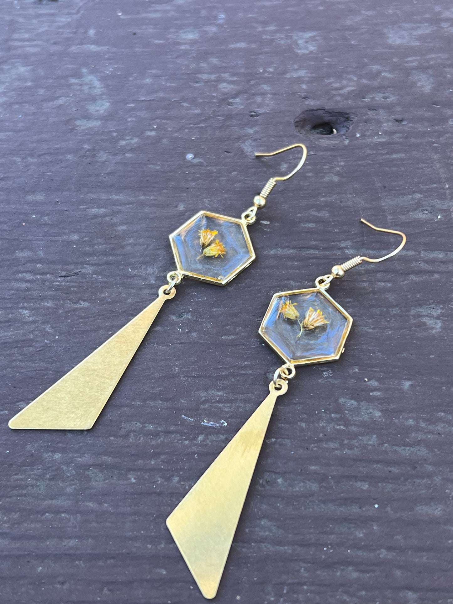 Honeycomb Goldenrod Earrings