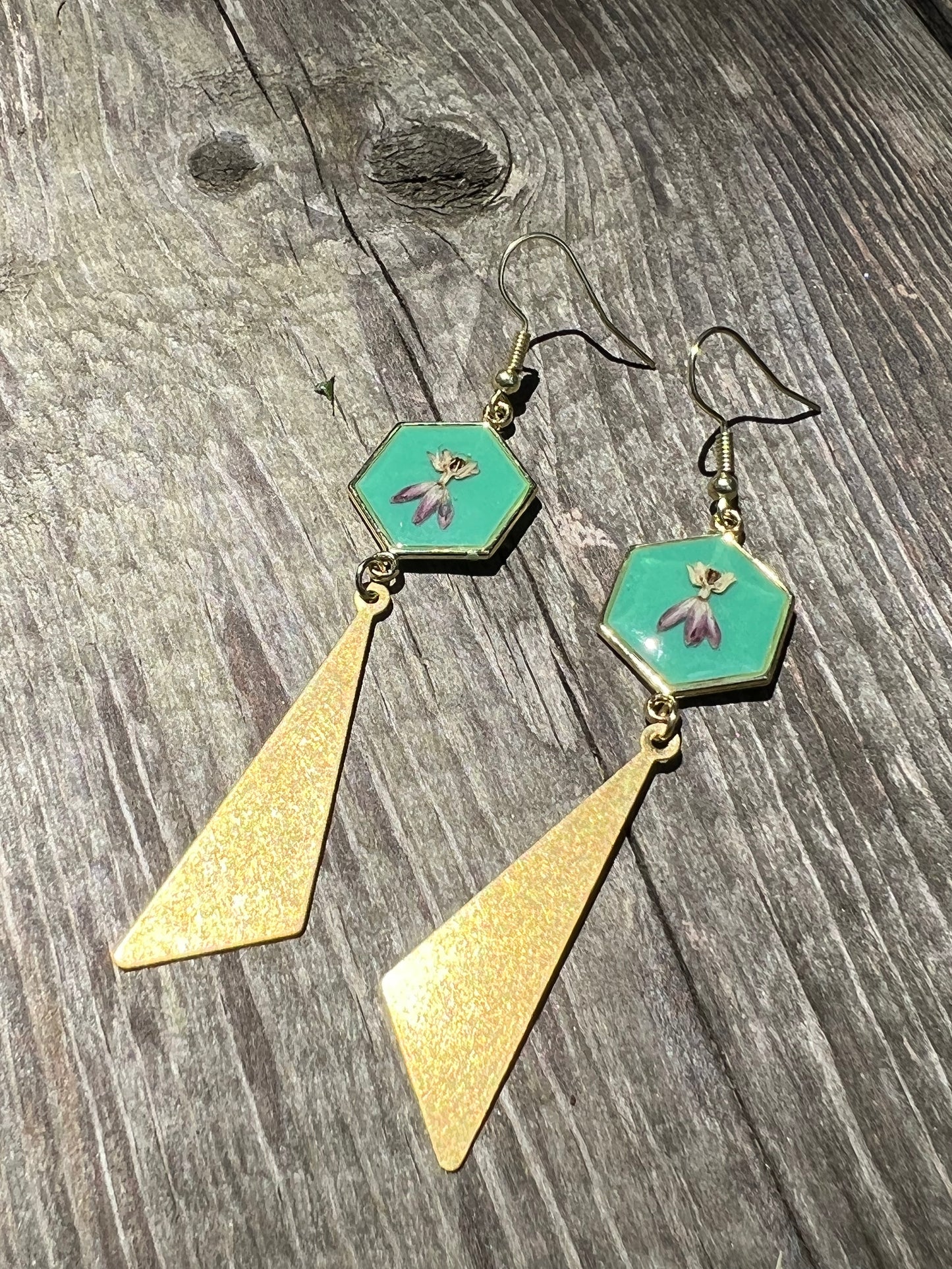 Honeycomb Jadeite Swamp Milkweed Earrings