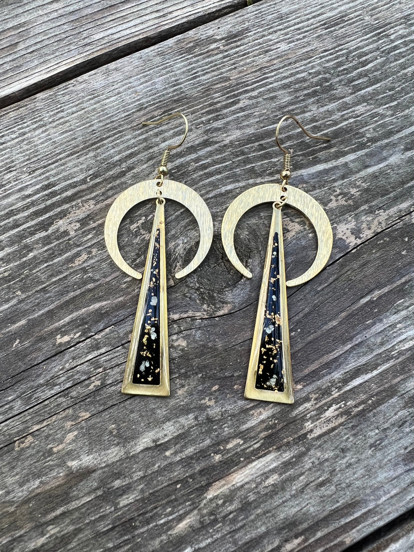 Black Crescent Earrings