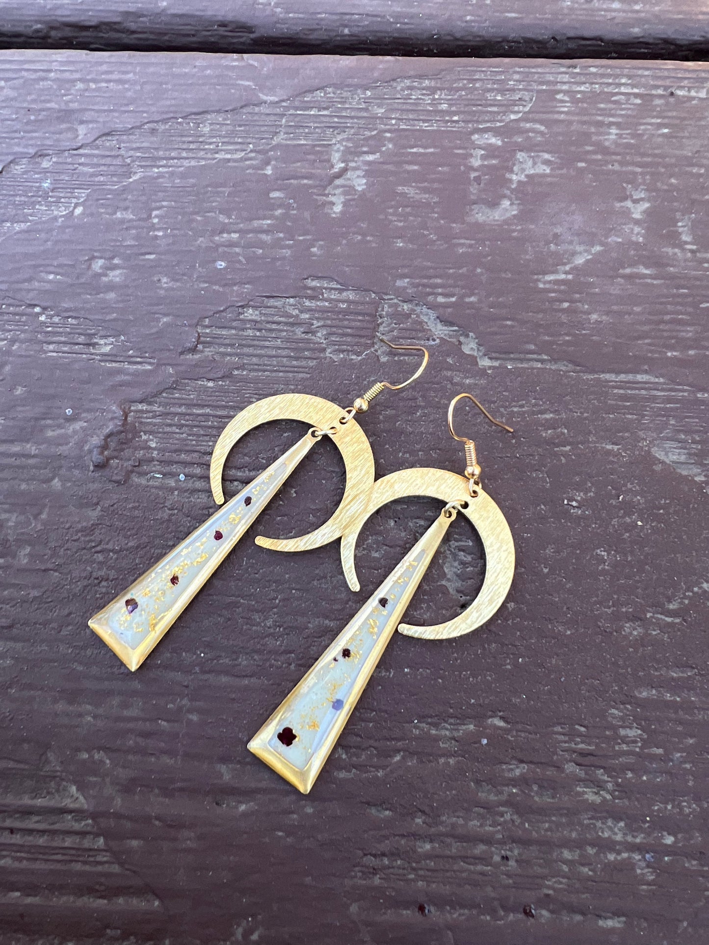 White Crescent Earrings