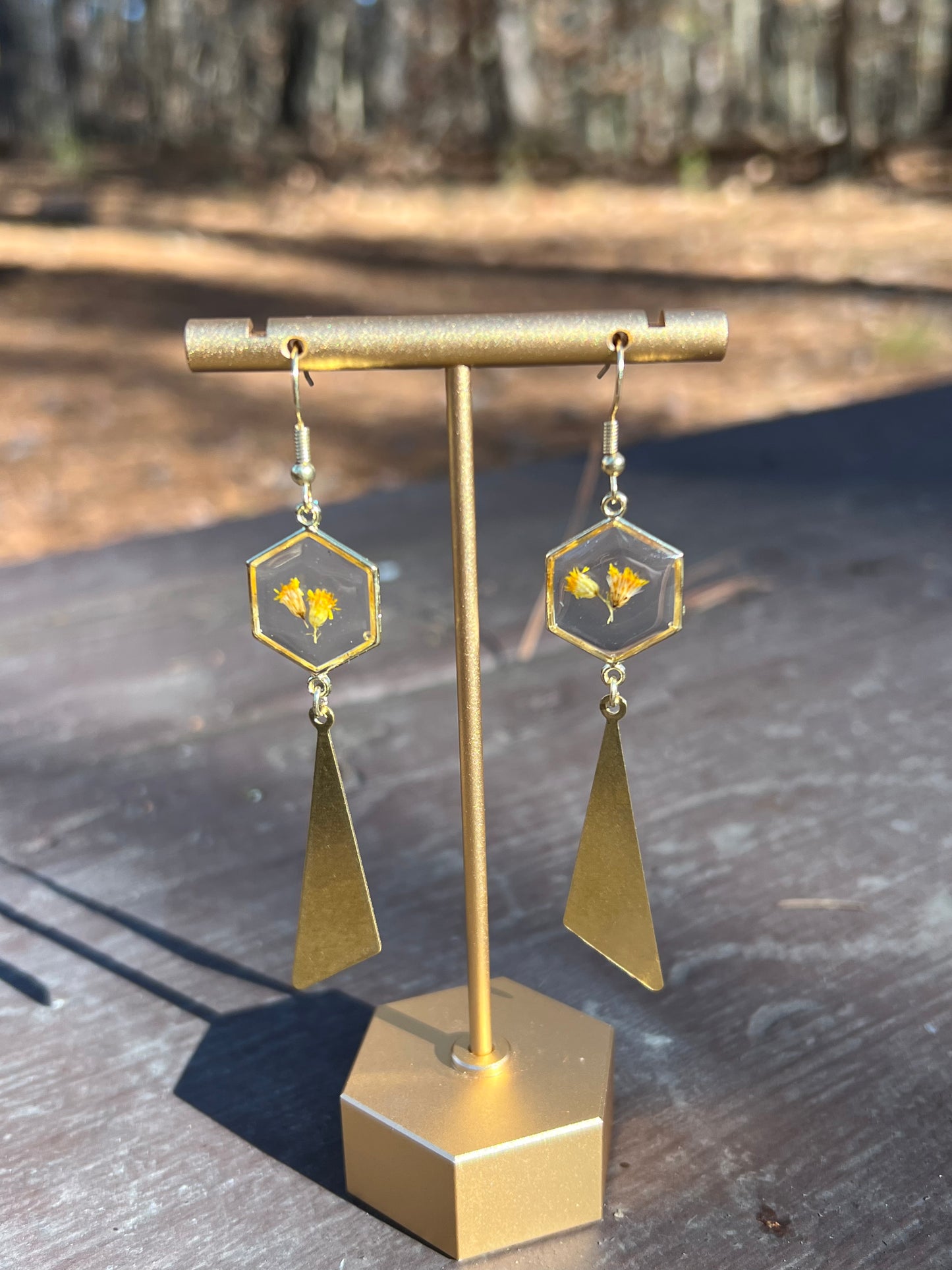 Honeycomb Goldenrod Earrings