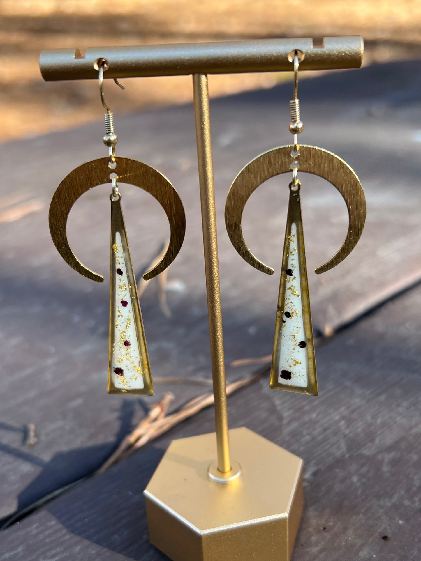 White Crescent Earrings