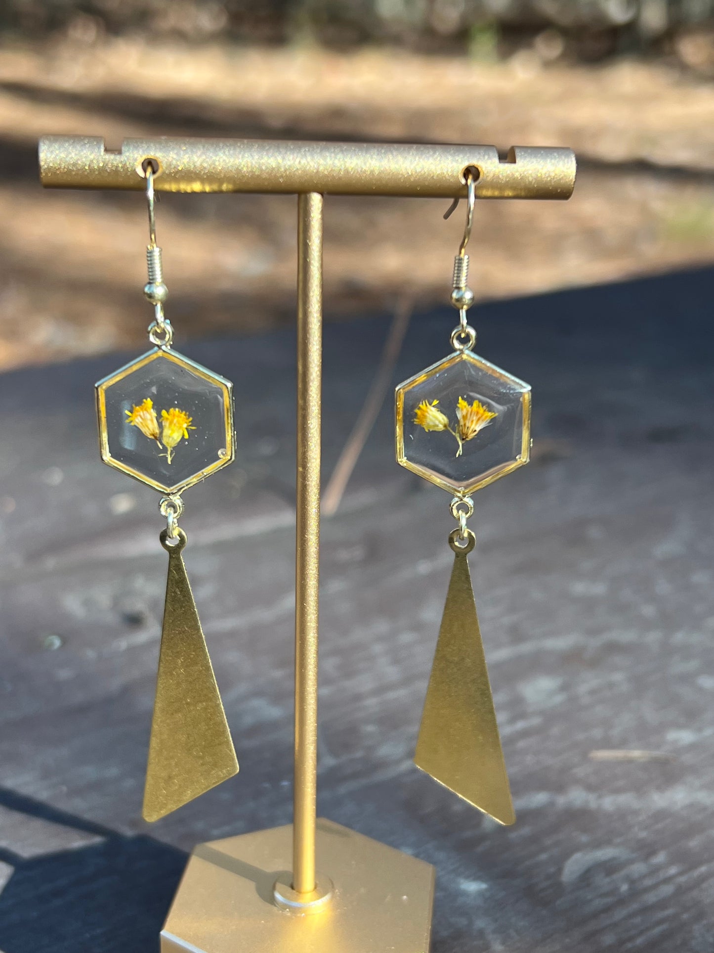 Honeycomb Goldenrod Earrings