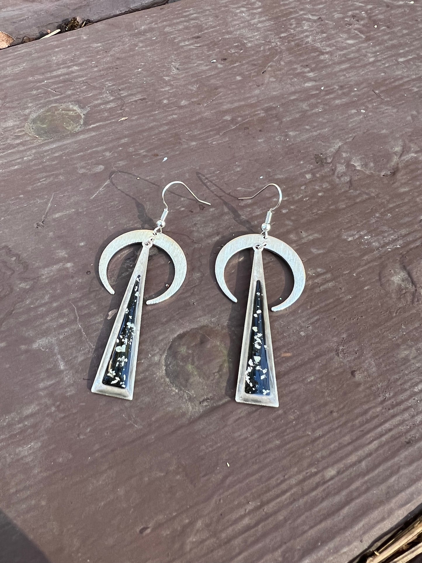 Black Crescent Earrings
