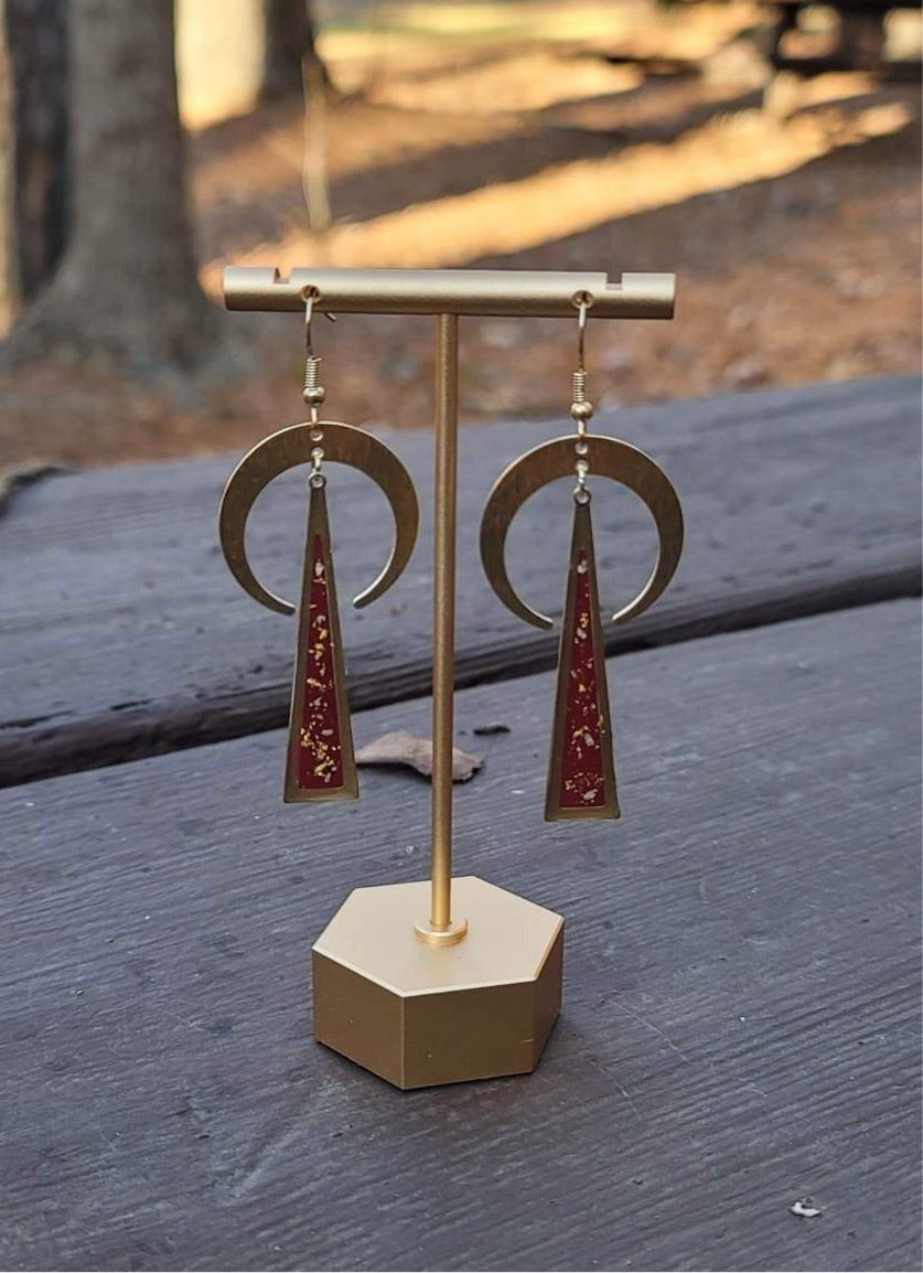 Red Crescent Earrings