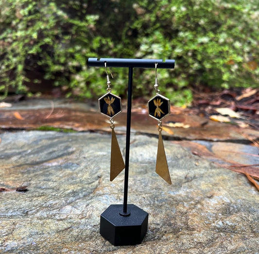 Honeycomb Black Butterflyweed Earrings