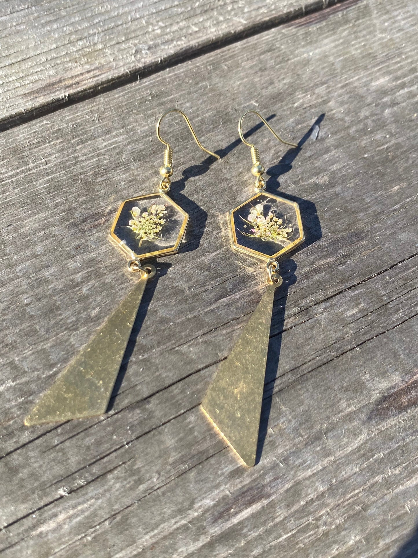 Honeycomb Queen Anne's Lace Earrings