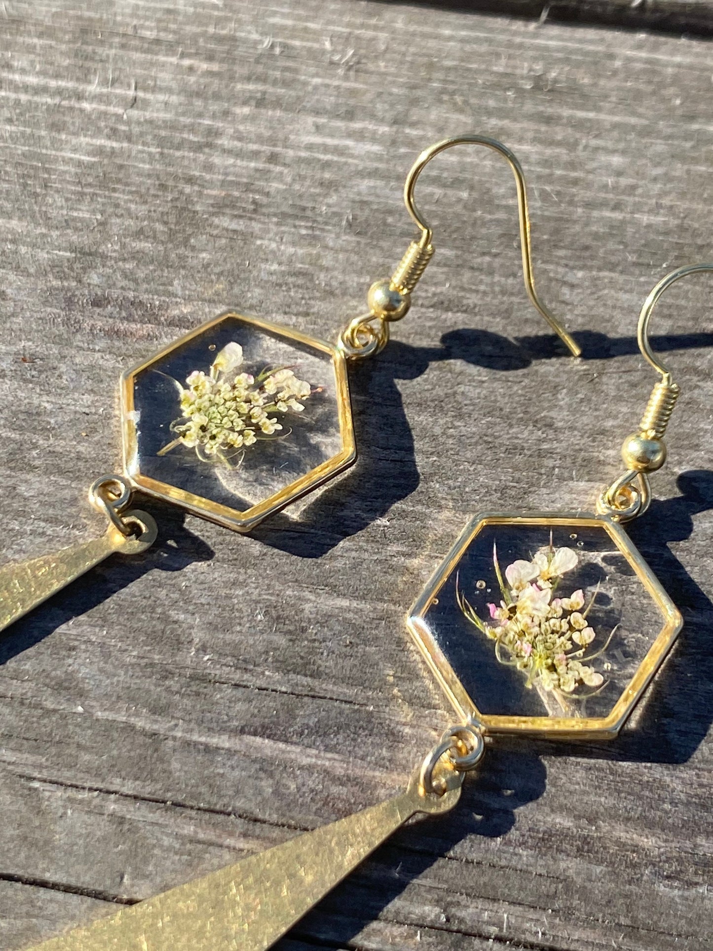 Honeycomb Queen Anne's Lace Earrings